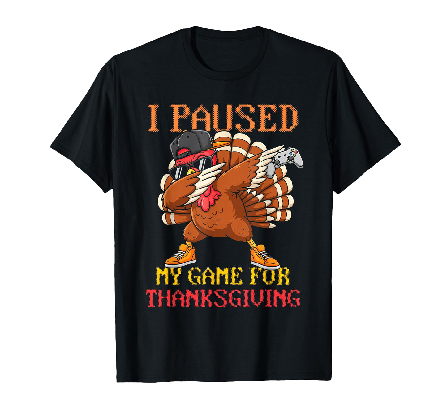 Happy Thanksgiving Gaming Fall Turkey Gamer Boys Kids Mens T-Shirt