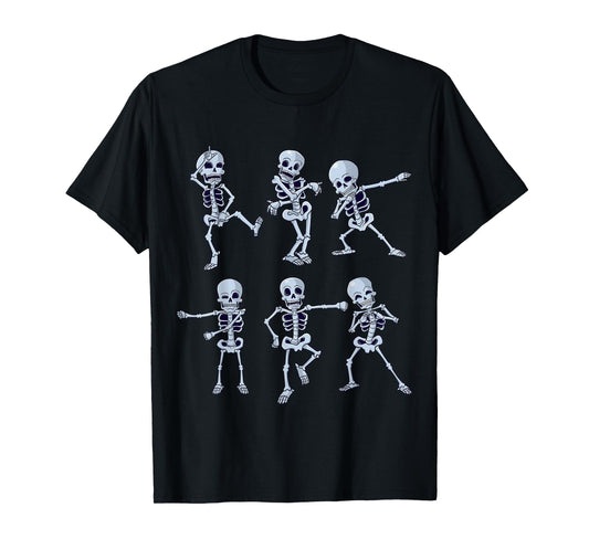 Dancing Skeletons Dabbing Skeleton Dab Boys Girls Halloween T-Shirt