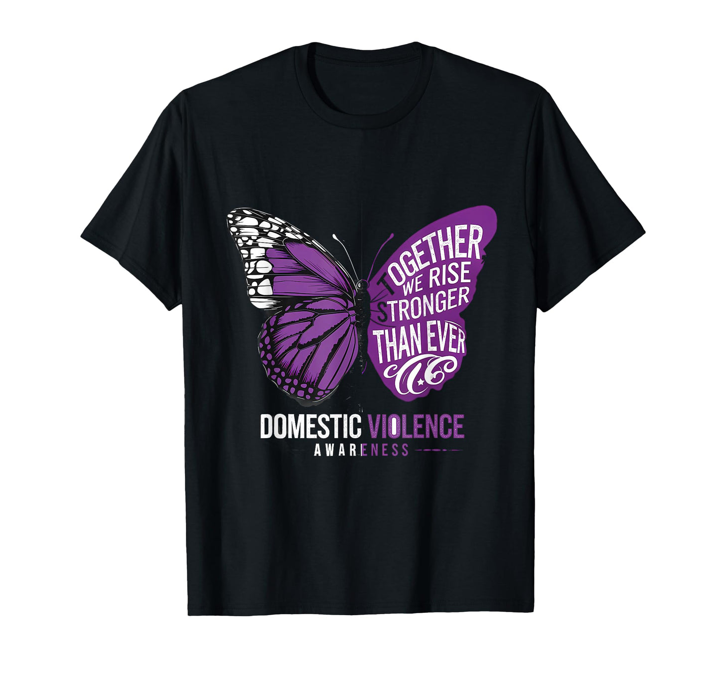 Purple Ribbon Domestic Violence Awareness Together We Rise T-Shirt