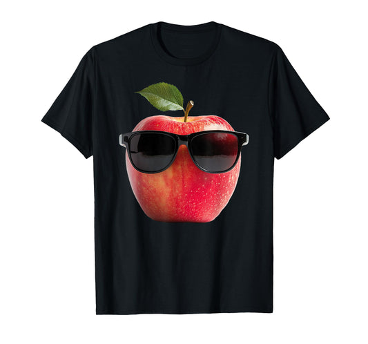 Apple Wearing Sunglasses Funny Fruit Costume Graphic T-Shirt