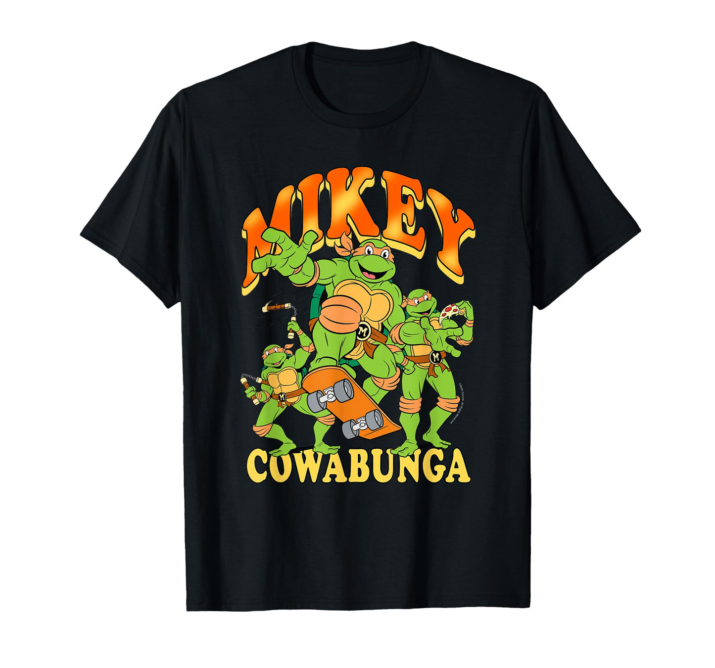 Teenage Mutant Ninja Turtles Mikey Cowabunga Retro Cartoon T-Shirt