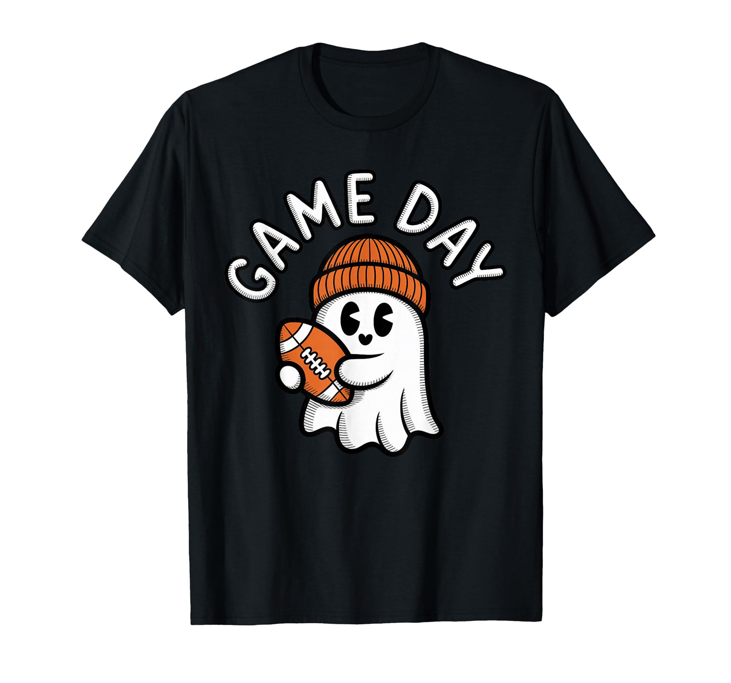 Halloween Football Player Toddler Boys Kids Ghost Game Day T-Shirt
