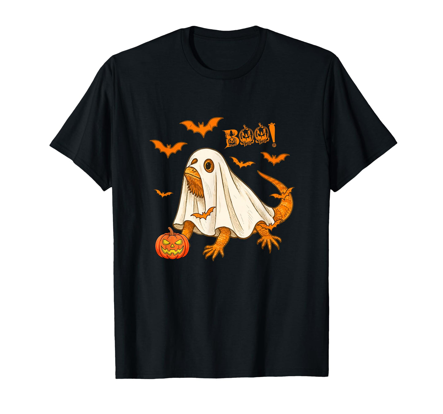 Boo Halloween Bearded Dragon Cosplay Ghost Cute Animal Lover T-Shirt