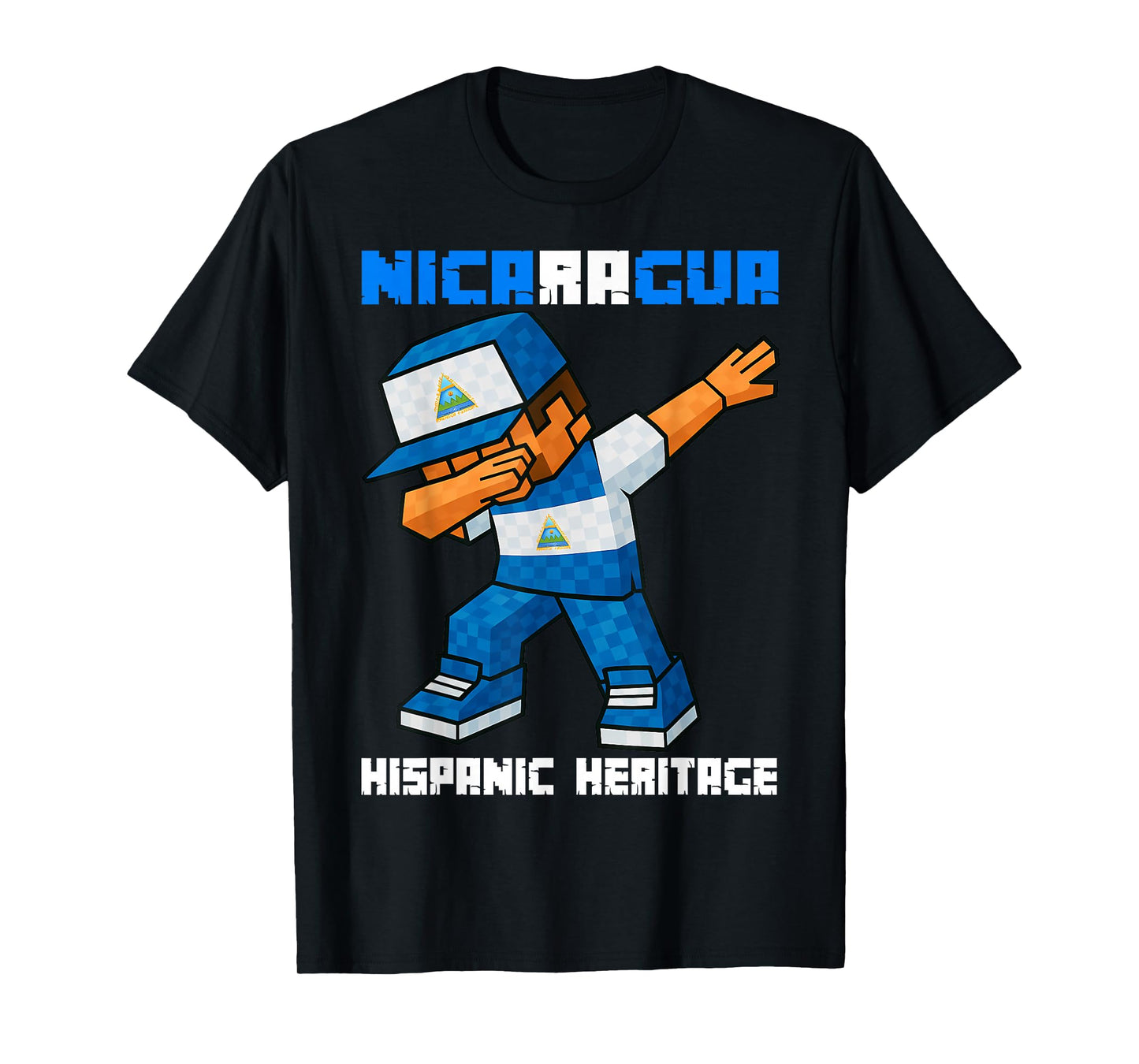 Nicaragua Dab Boys Game Pixel Hispanic Heritage Nicaraguan T-Shirt