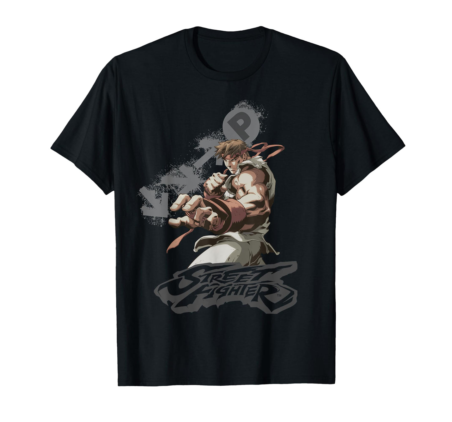 Street Fighter Ryu Portrait Fireball Epic Showdown Gamer T-Shirt