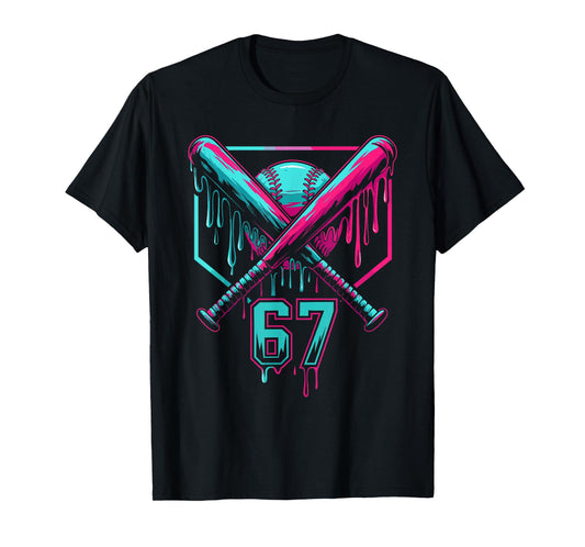 67 Baseball Drip Six Seven Gen Alpha Funny Slag T-Shirt