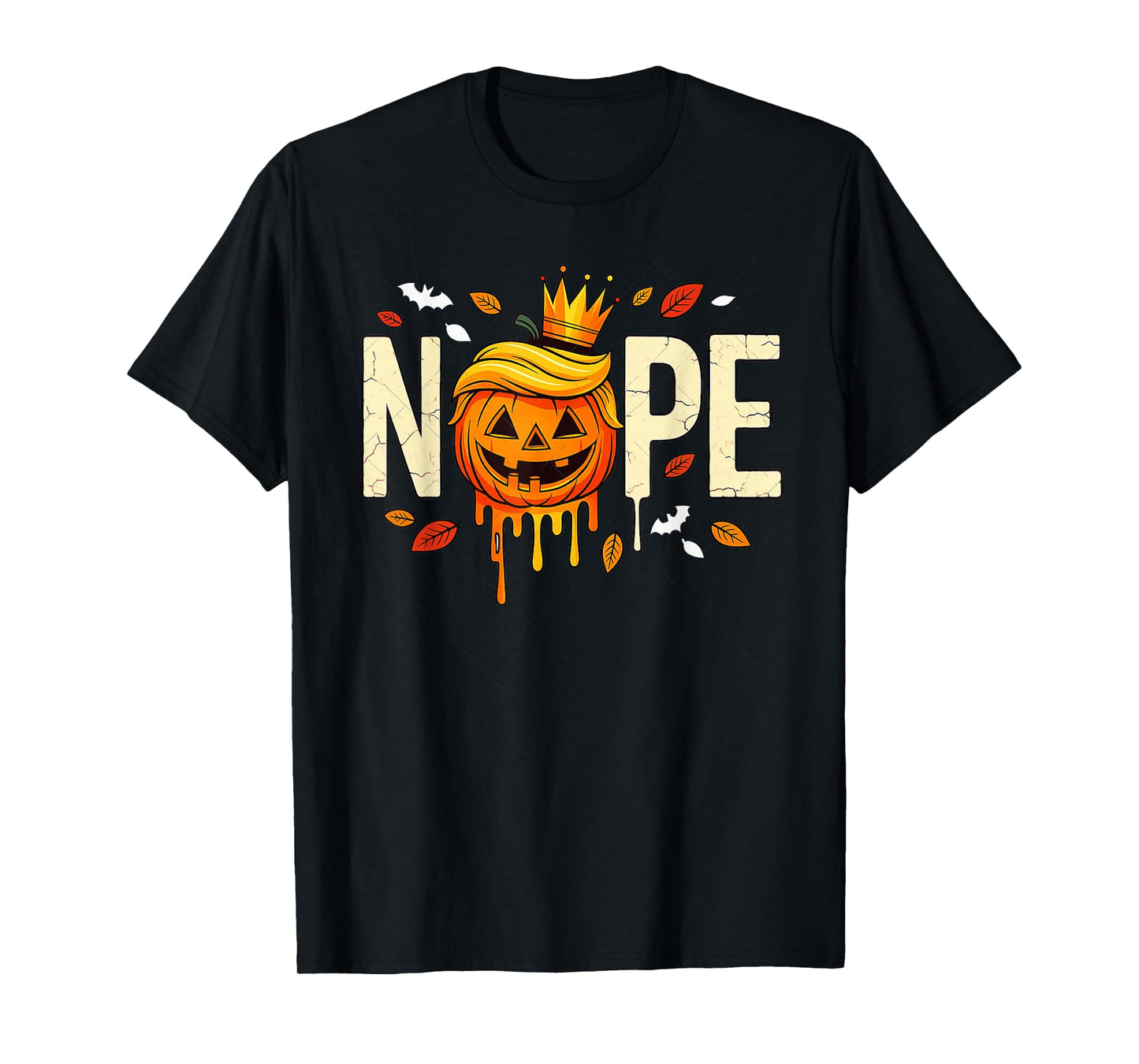 Funny No Kings Halloween 2025 Distressed USA Flag T-Shirt