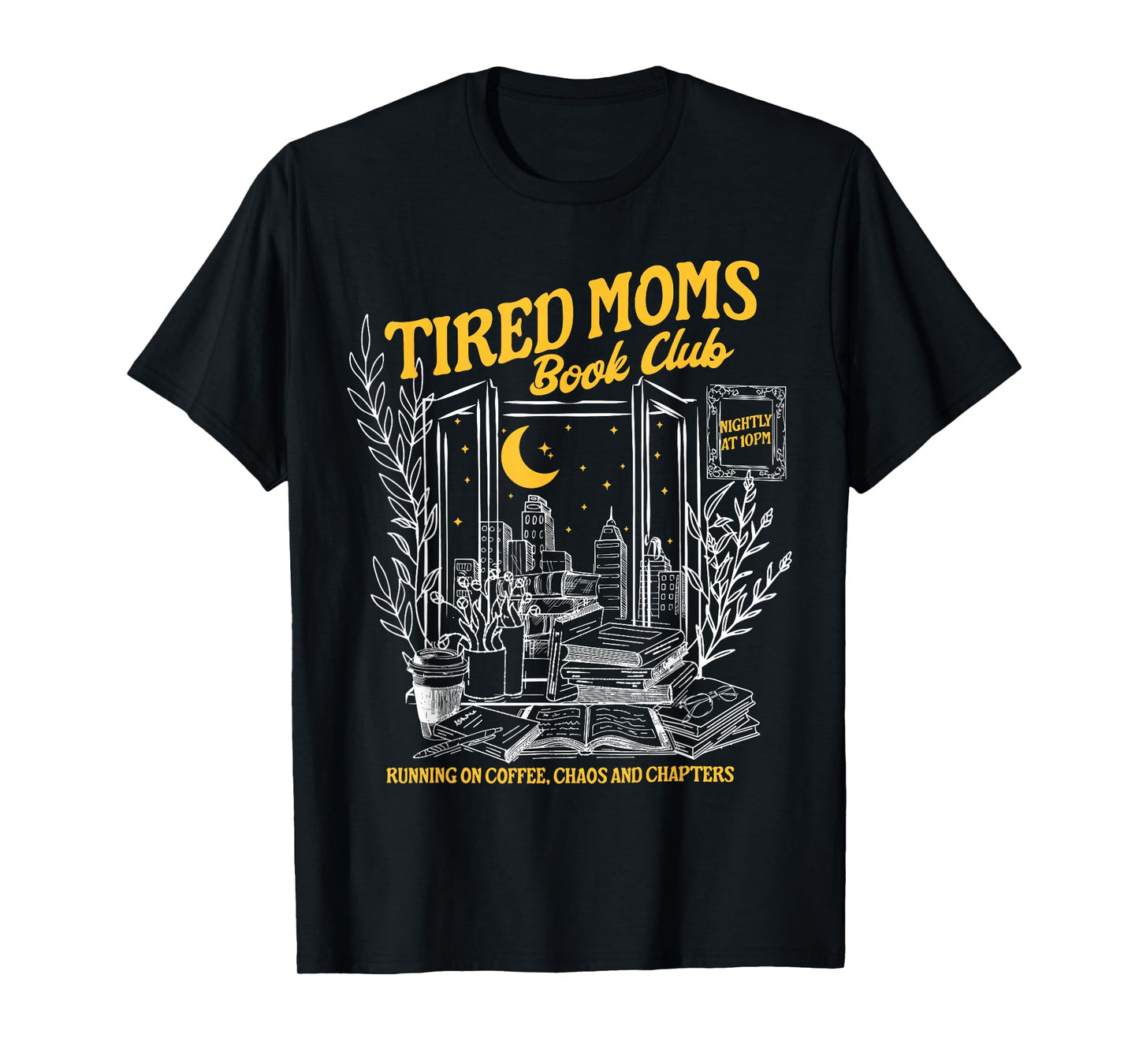 Retro Tired Moms Book Club Bookish Booktrovert Mother's Day T-Shirt