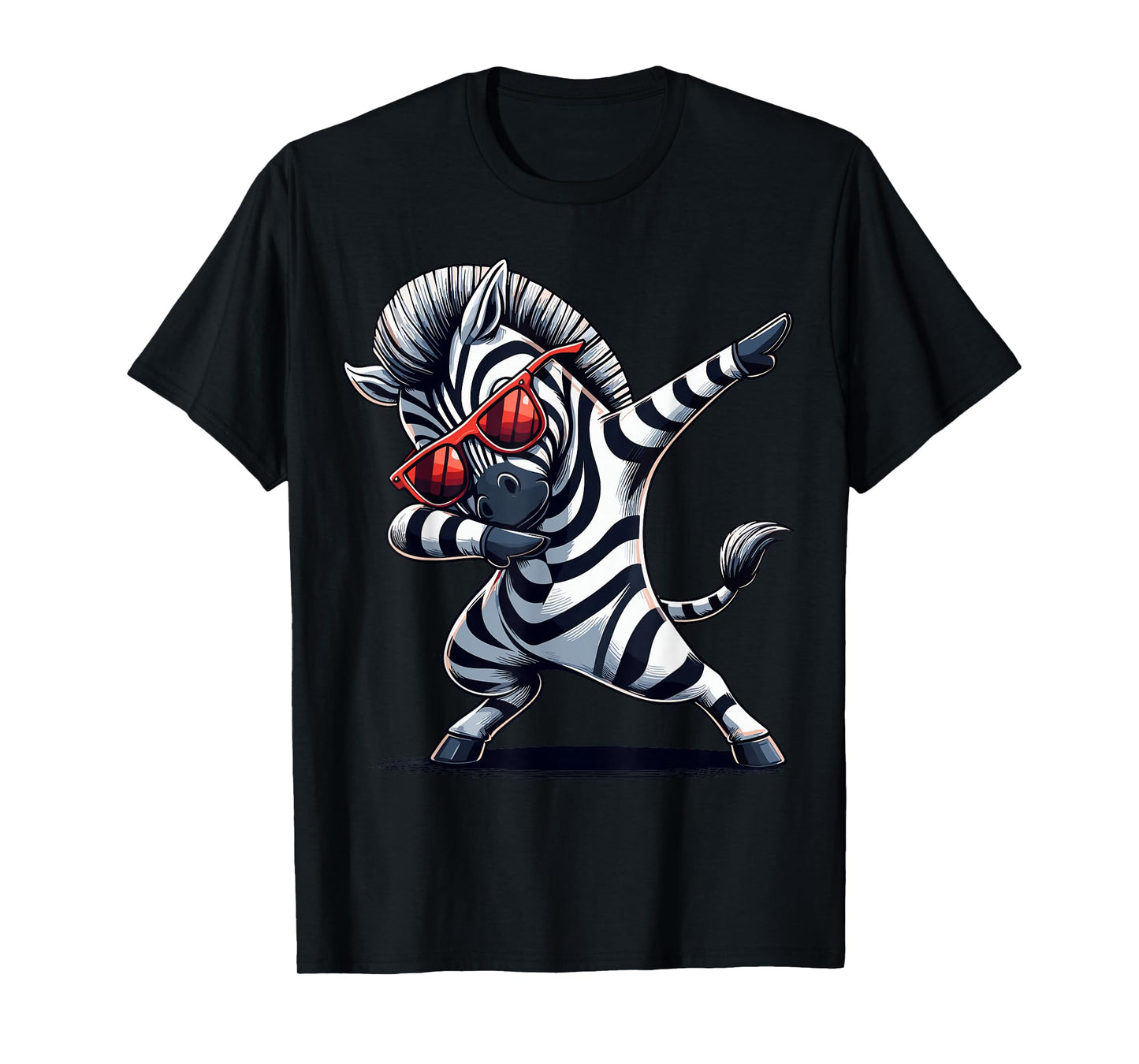 Dabbing Zebra with Sunglasses Animal Funny Zebra T-Shirt
