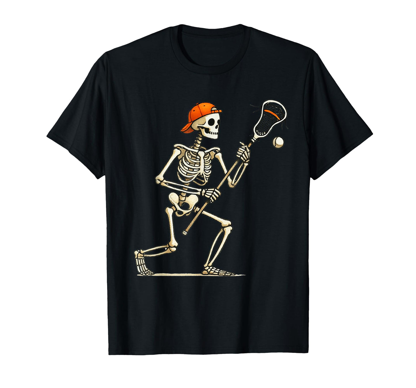 Skeleton Lacrosse Halloween Costume Funny Men Boys Kids T-Shirt