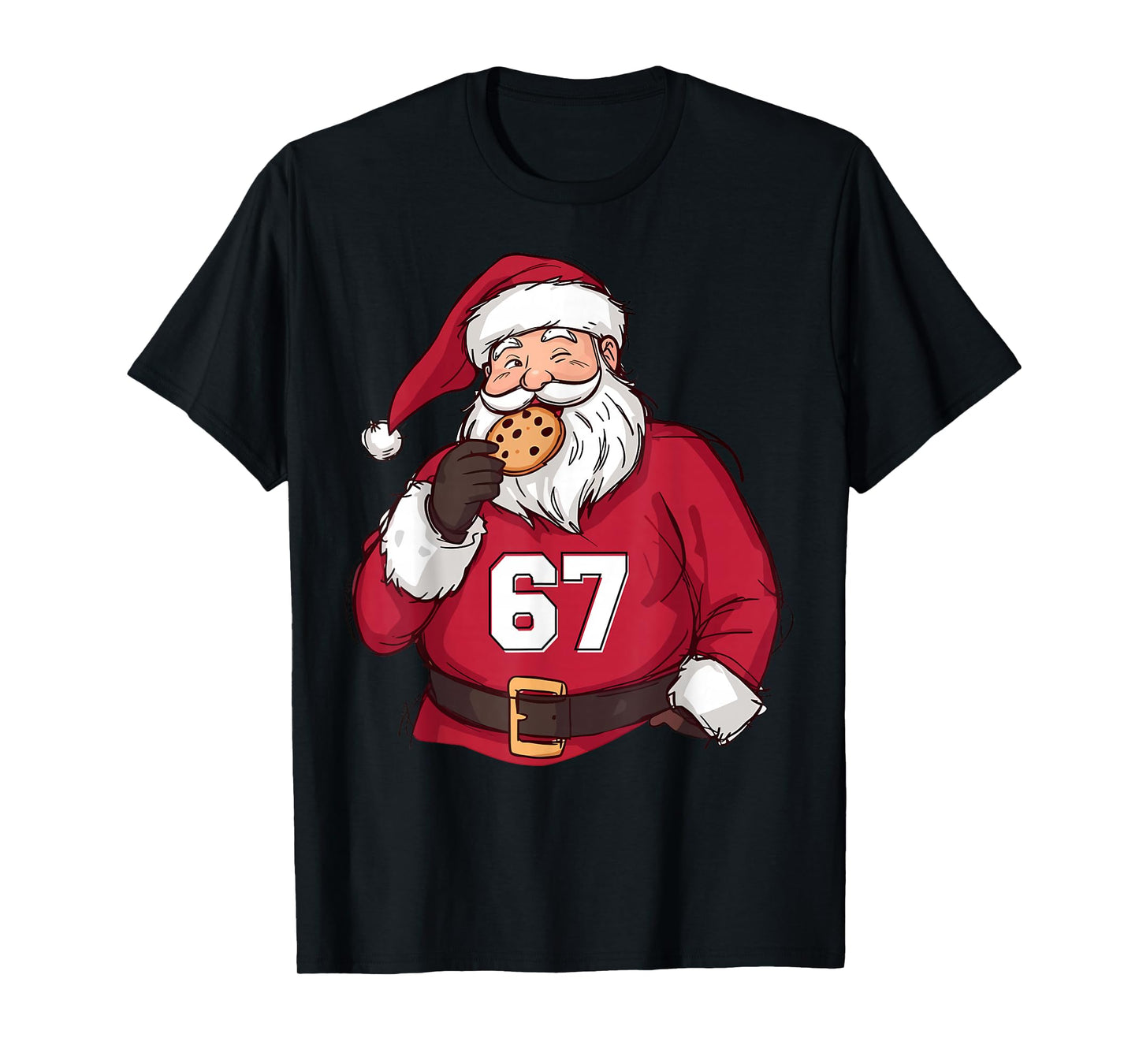 Funny 6 7 Meme Brainrot Santa Claus for Boys Kids Christmas T-Shirt