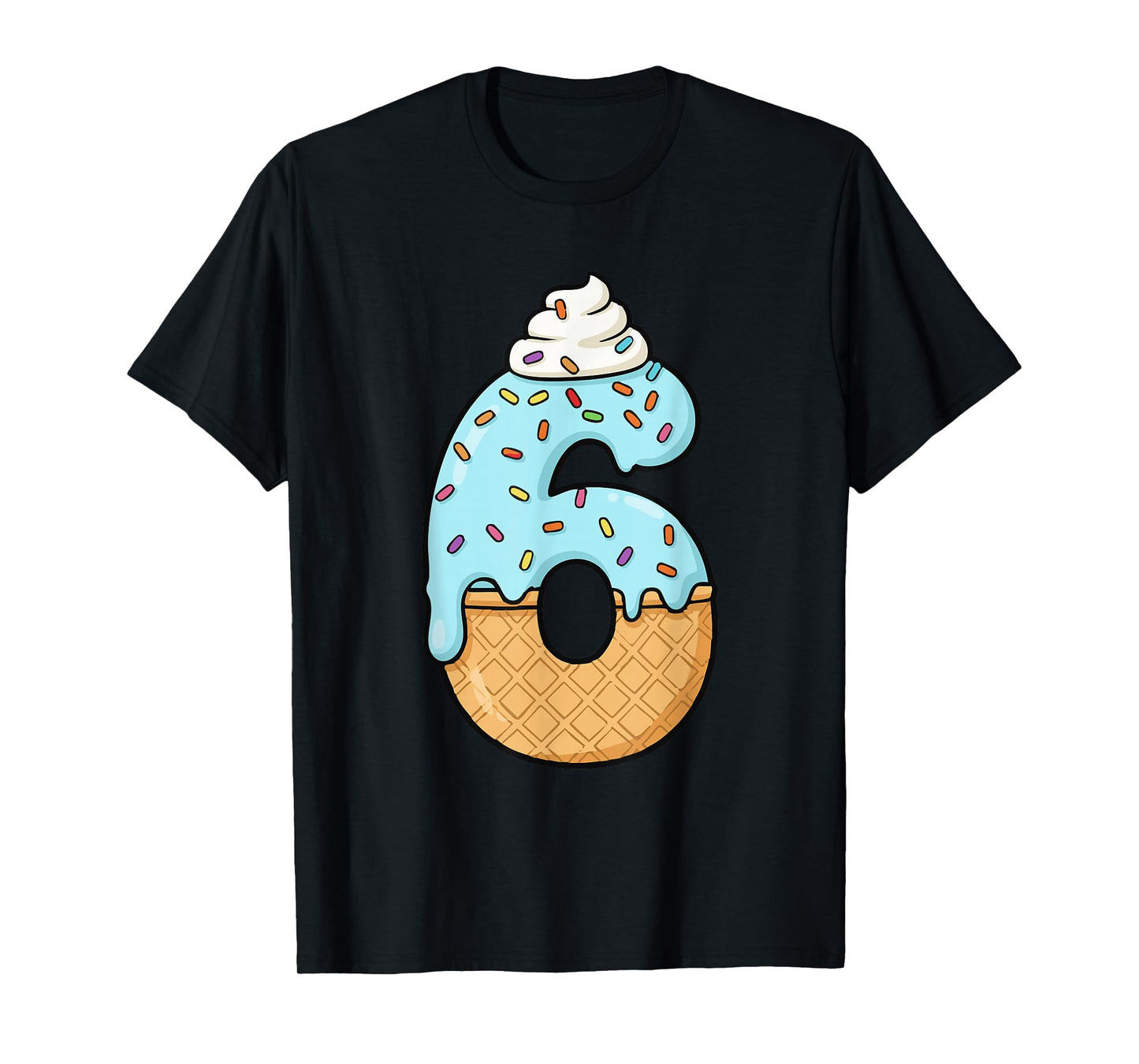 #6 Jersey Uniform Drip Teen Slang, Funny Ice Cream, 6th T-Shirt