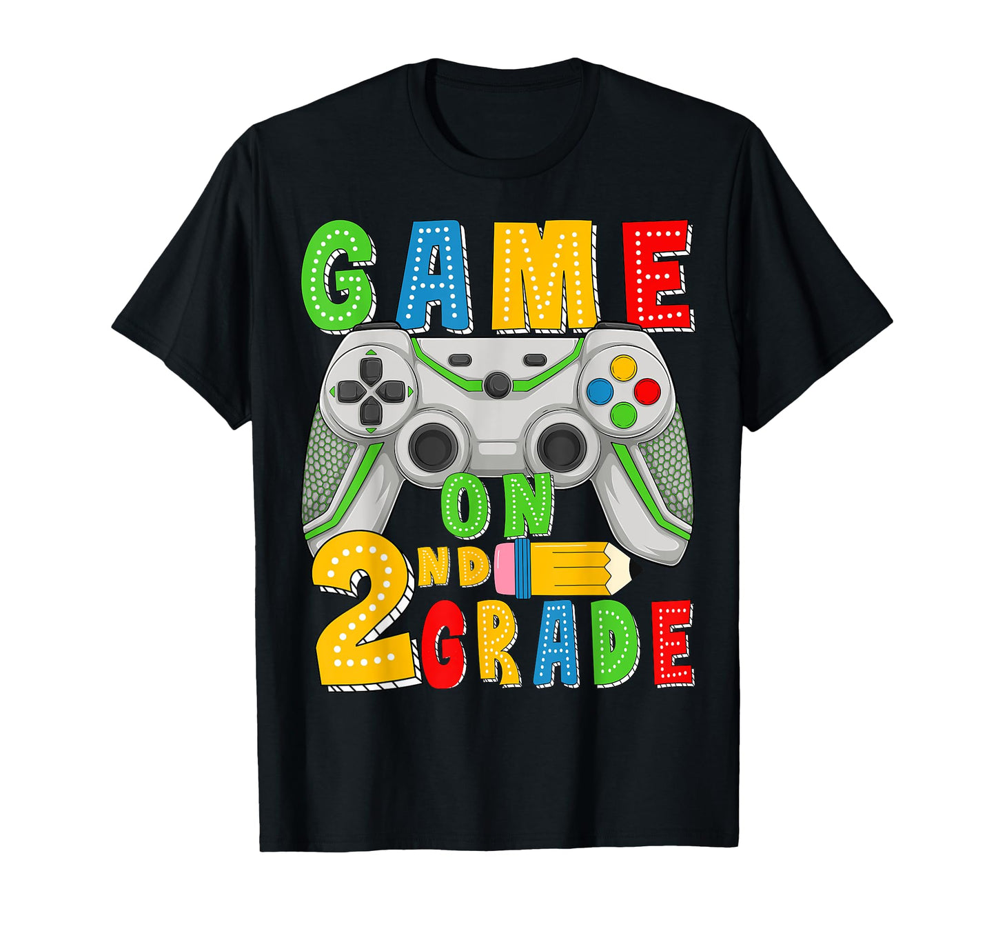 Game On Second Grade Back To School Gamer 2nd Grade Boys Kid T-Shirt