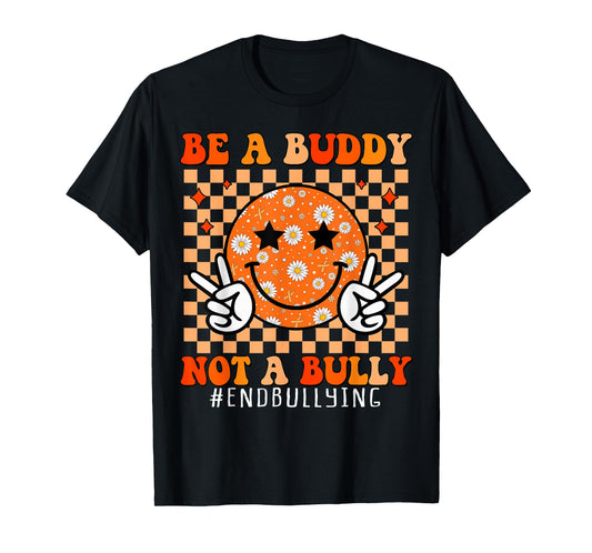 Groovy Unity Day Kids Anti Bullying Checkered Orange Day T-Shirt
