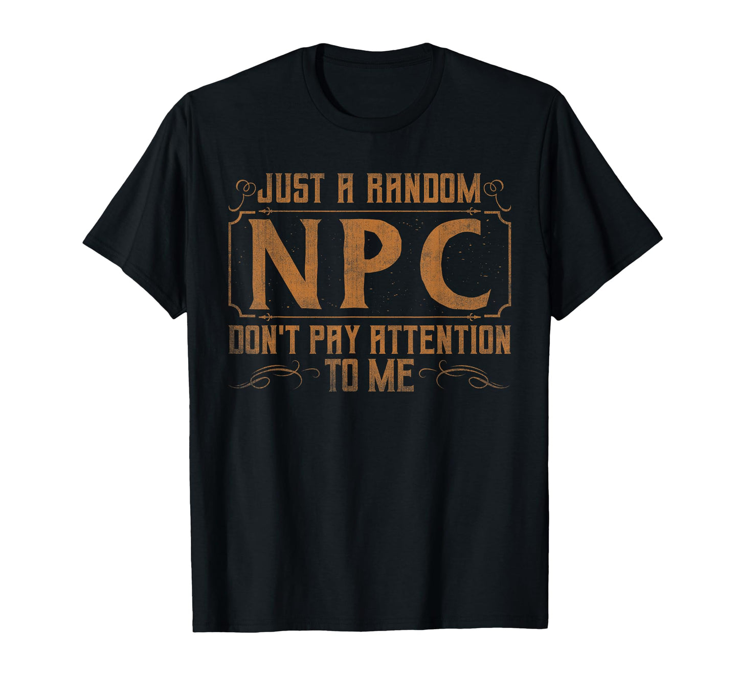 Funny LARP Shirts & Role Play Larper Gifts Just A Random Npc Unisex Adults Black Short Sleeve Crew Neck T-Shirt Small LARP T-Shirt