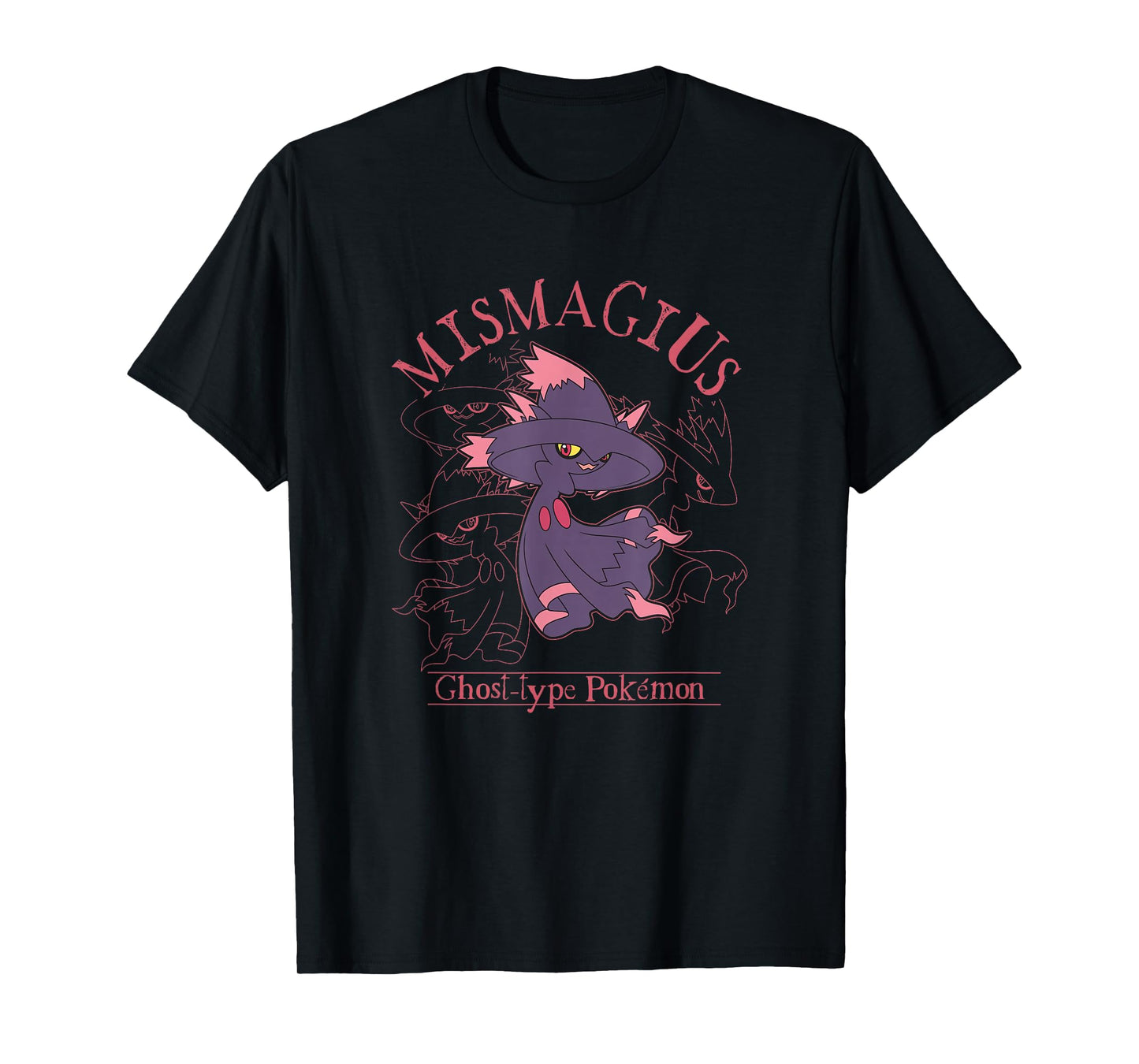 Pokémon Mismagius Ghost-Type Pokémon Line Art Portrait T-Shirt