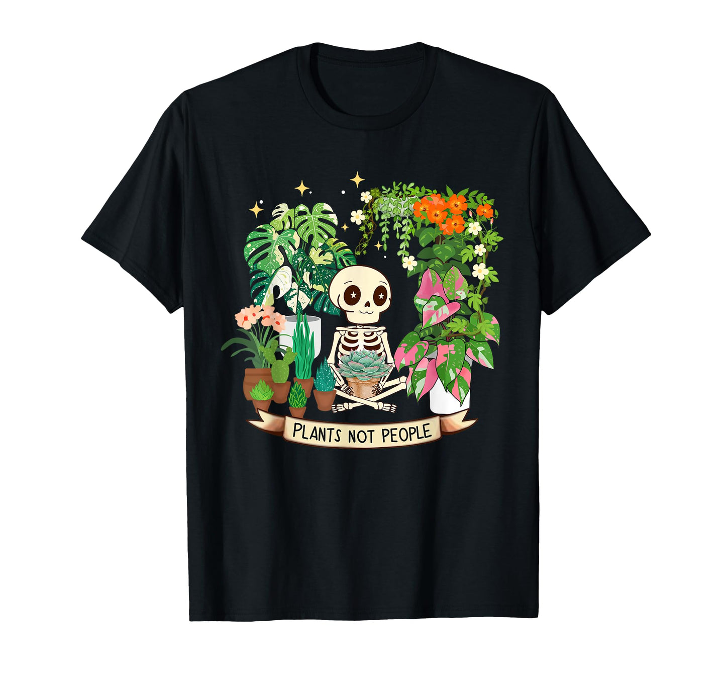 Plant Lover Skeleton Plants Not People T-Shirt