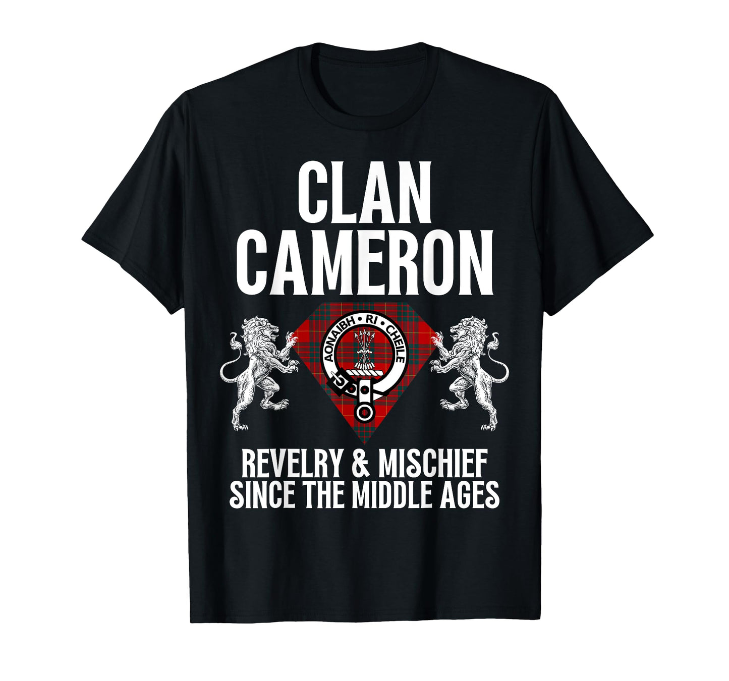 HighlandFour Cameron Clan Scottish Name Coat Of Arms Tartan Family Party T-Shirt