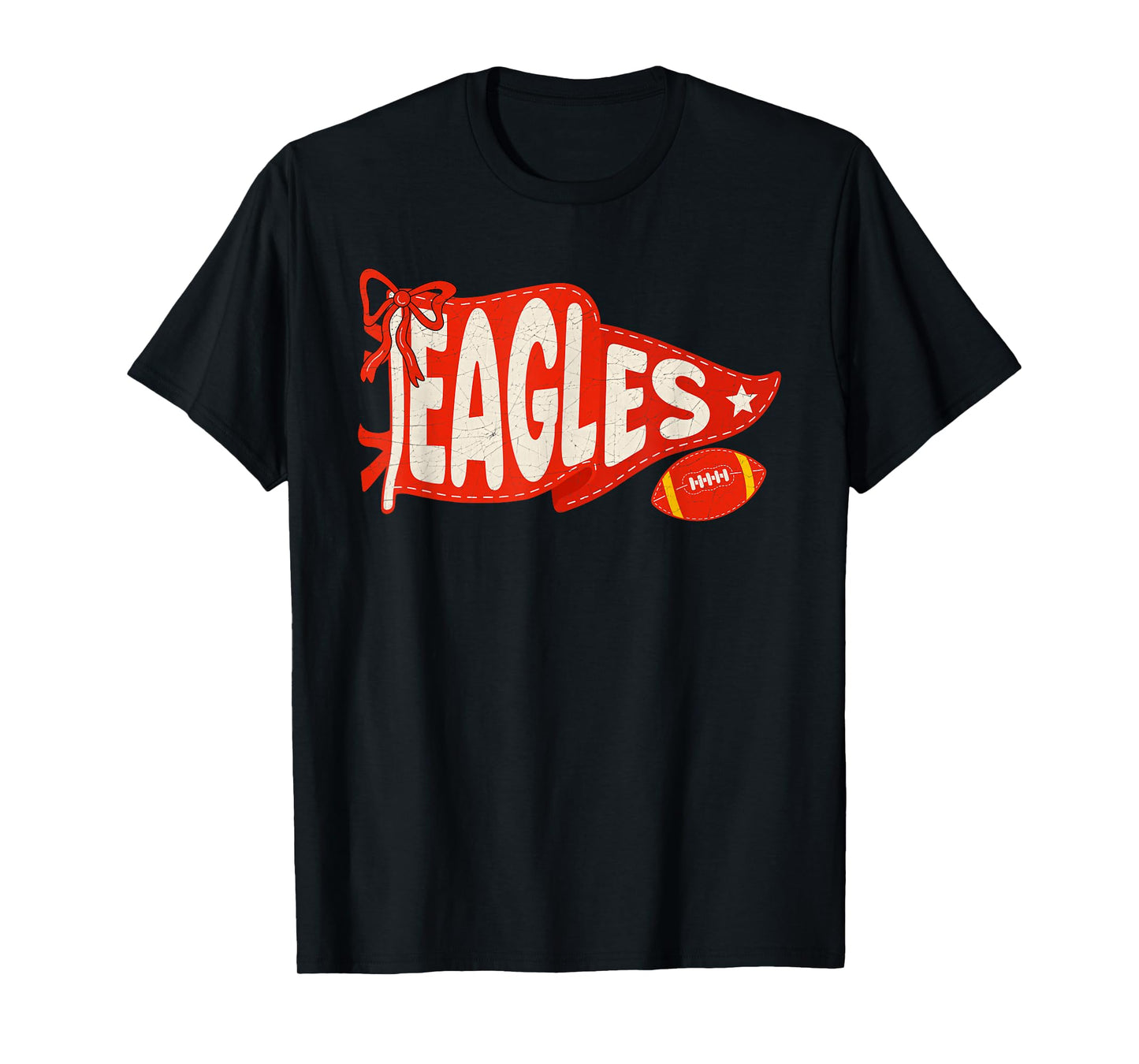 Eagles Mascot School Team Pennant Flag Game Day Football T-Shirt