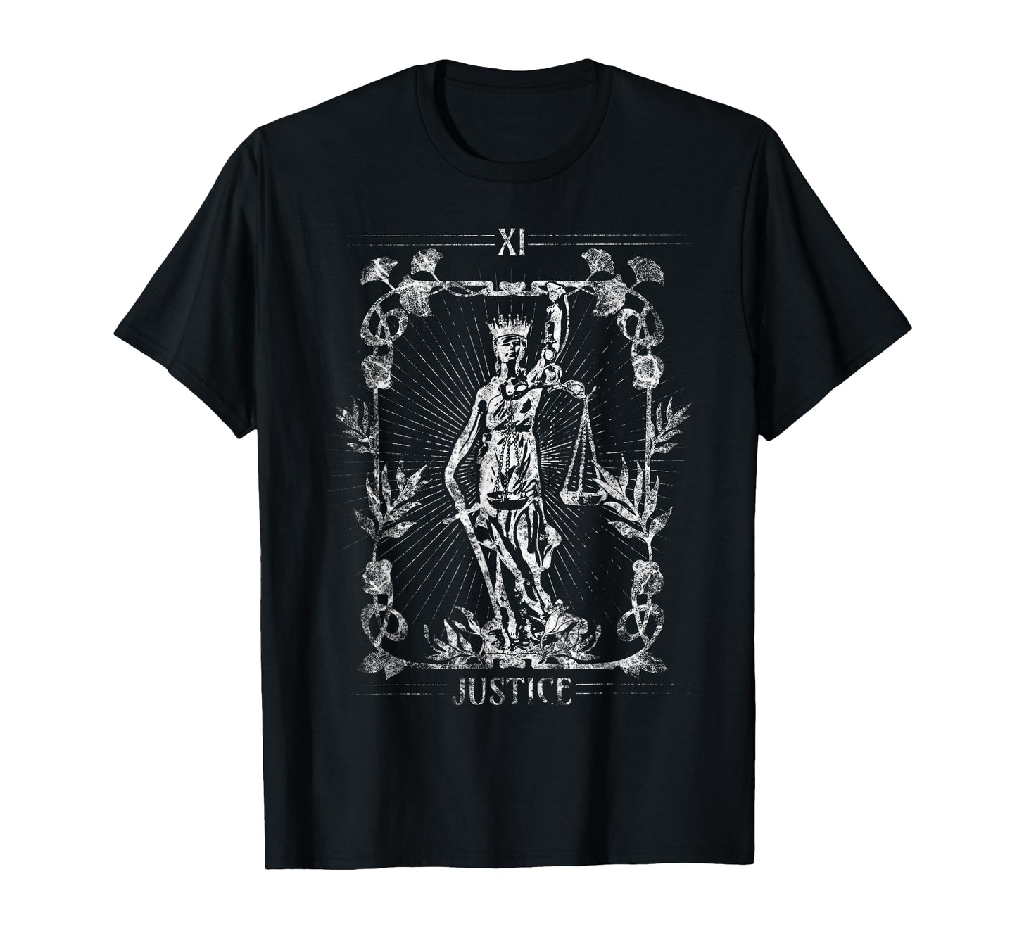 Justice Tarot Card Vintage Gothic Retro Style T-Shirt