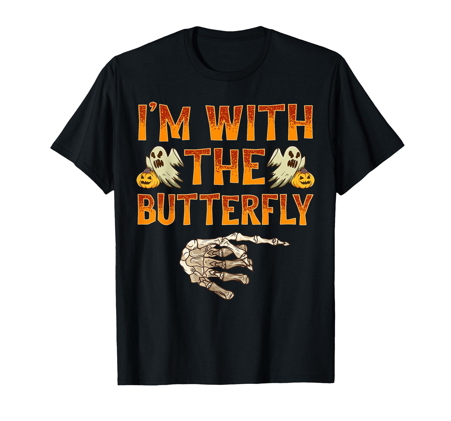 I'm With The Butterfly Costume Funny Halloween Couple T-Shirt