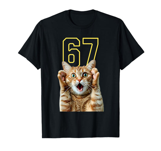 67 Cat Six Seven Funny Meme 6 7 T-Shirt
