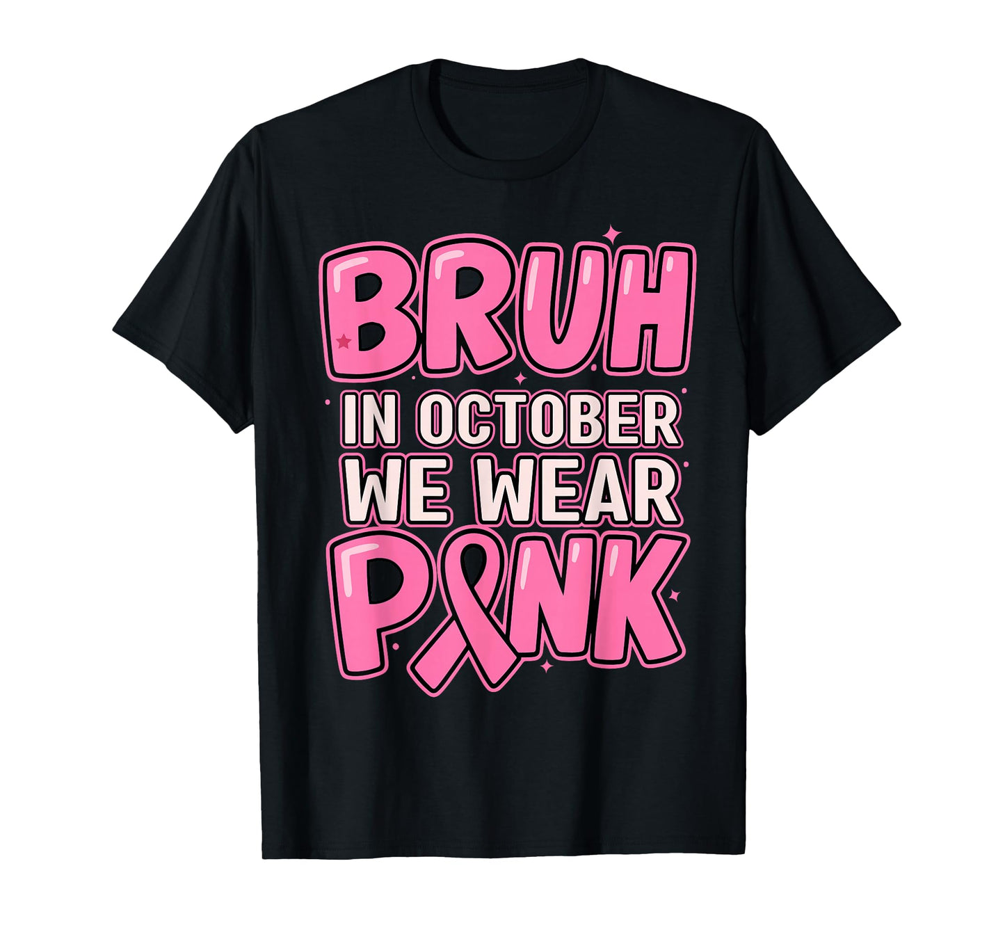 Breast Cancer Awareness October We Wear Pink Boys Kids Teens T-Shirt