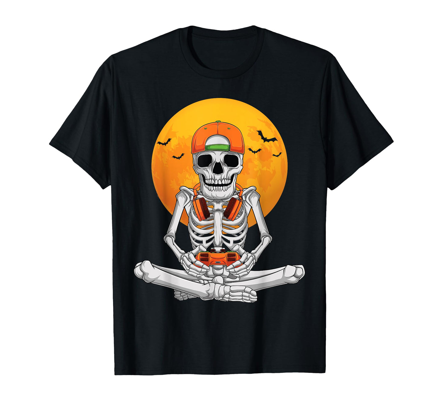 Halloween skeleton gamer video gaming boys men kids teens T-Shirt