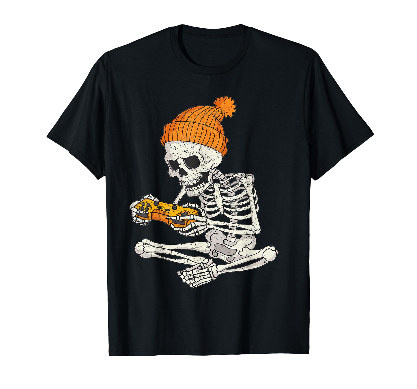 Funny Halloween Skeleton Gamer Video Games Boys Mens Gaming T-Shirt