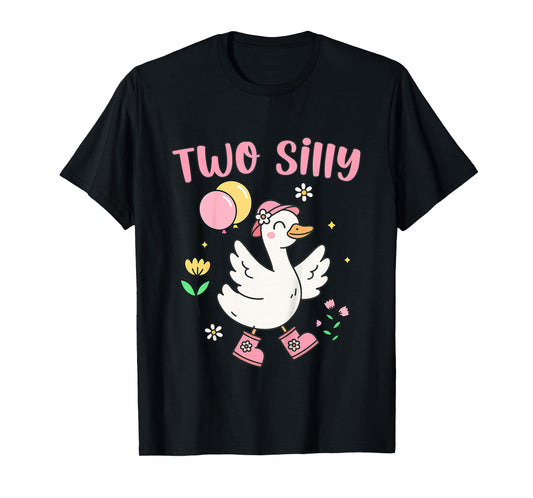 2nd Second Birthday Two Silly Goose Bday Toddler Girl T-Shirt