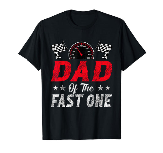 Dad Of The Fast One 1st Birthday Racing Car Family T-Shirt