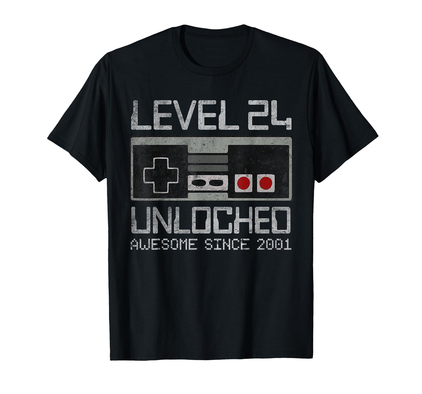 Level 24 Unlocked 24th Birthday 24 Year Old Video Gamer Boy T-Shirt