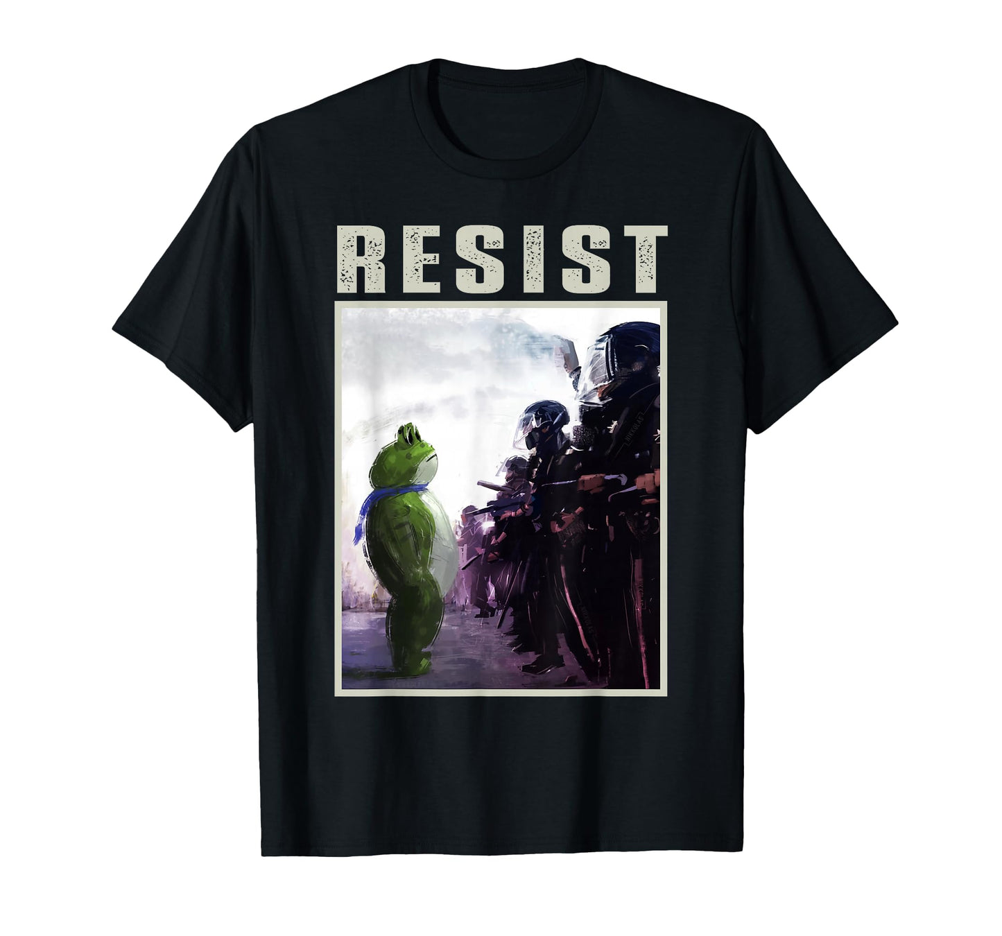 Portland 2025 Resist Portland Frog Protest Art T-Shirt