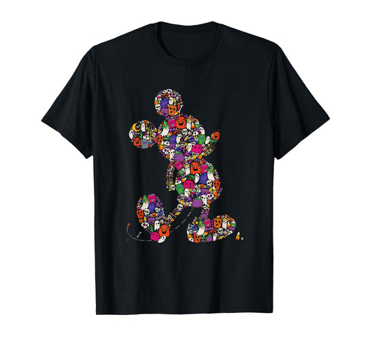 Disney Halloween Mickey Mouse Cute Spooky Silly Silhouette T-Shirt