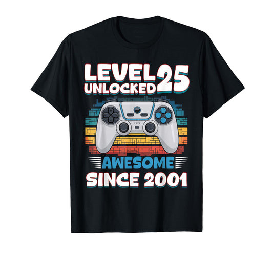 25 Year Old Bday Decorations Son Boy 25yr 2001 25th Birthday T-Shirt