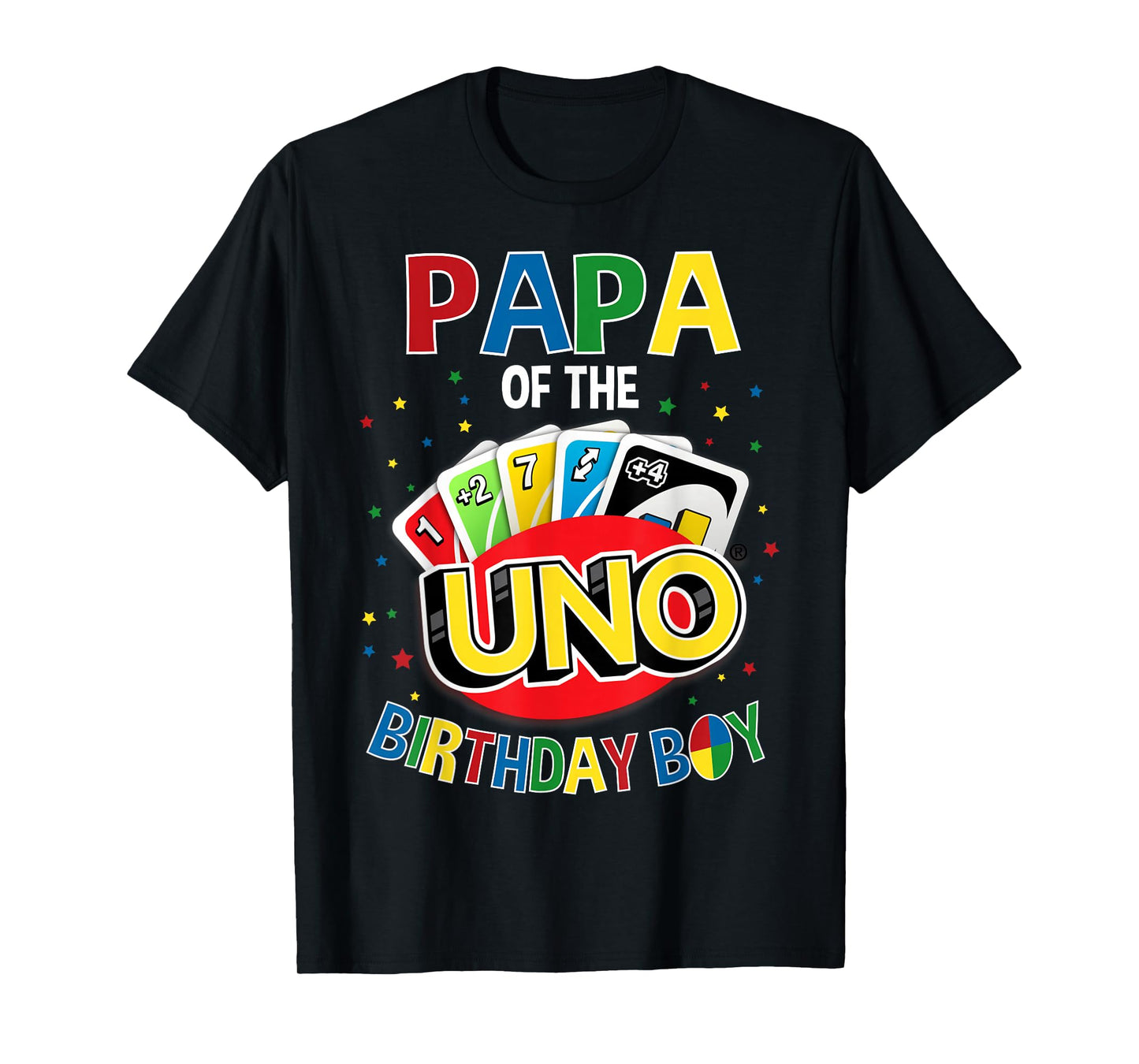 Papa of The Birthday Boy Uno Game B-Day Family Party T-Shirt