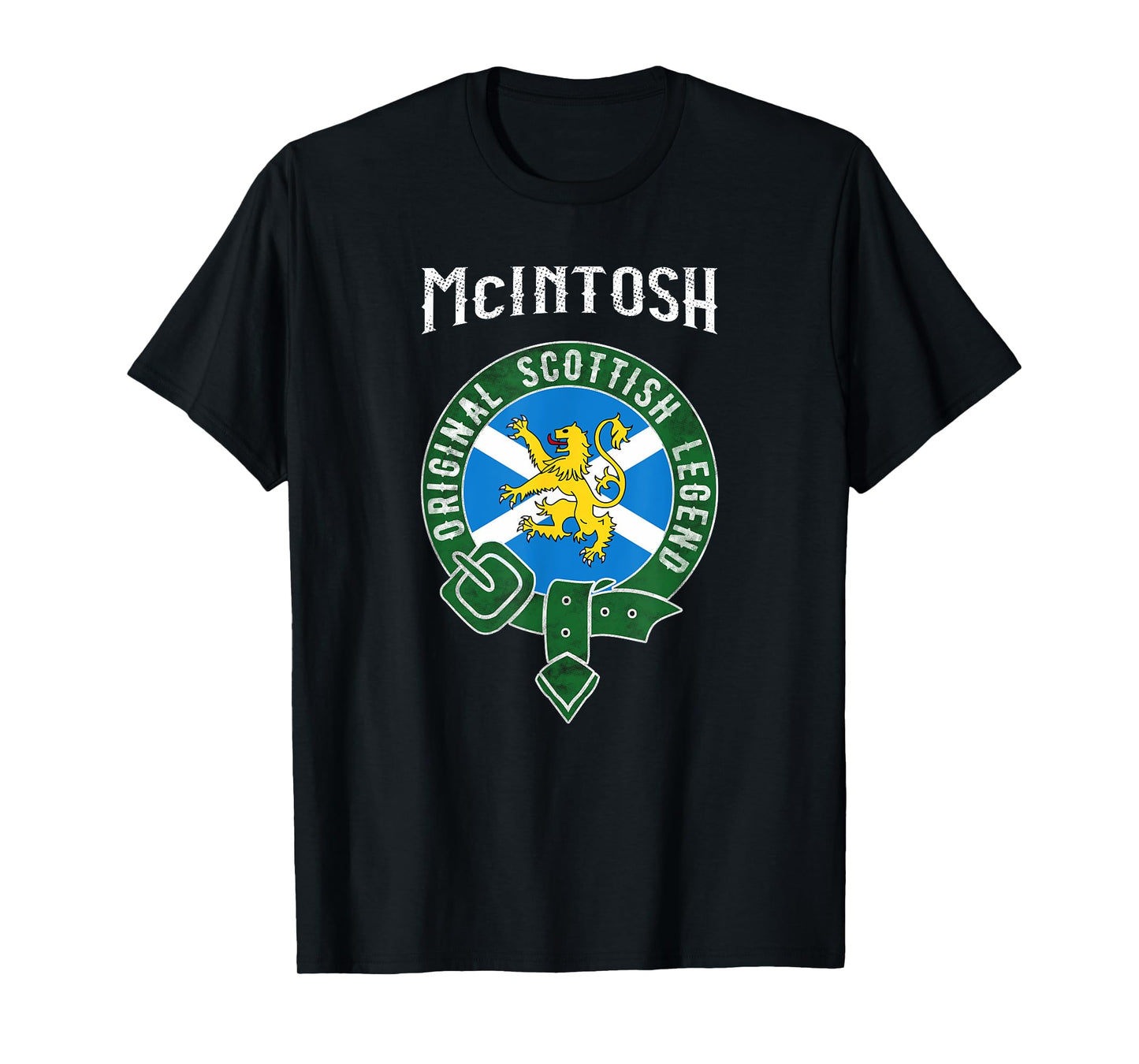 McIntosh Clan Scottish Legend Scotland Flag Belt T-Shirt