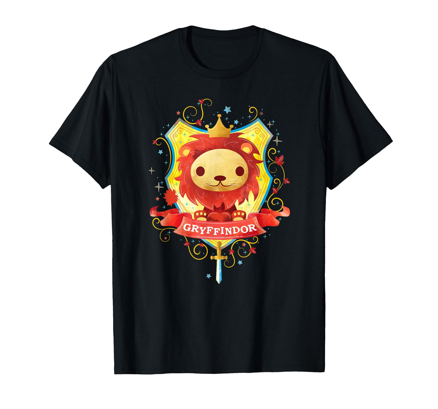 Harry Potter Watercolor Gryffindor Crest T-Shirt