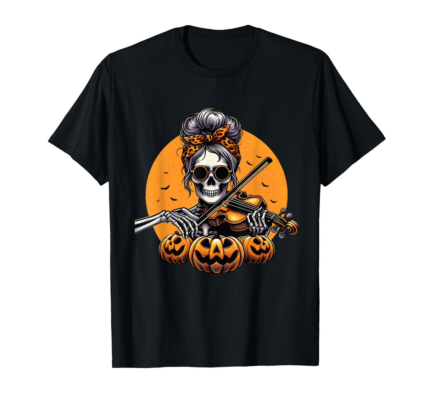 Skeleton Violin Player Halloween Costume Violinist Musician T-Shirt