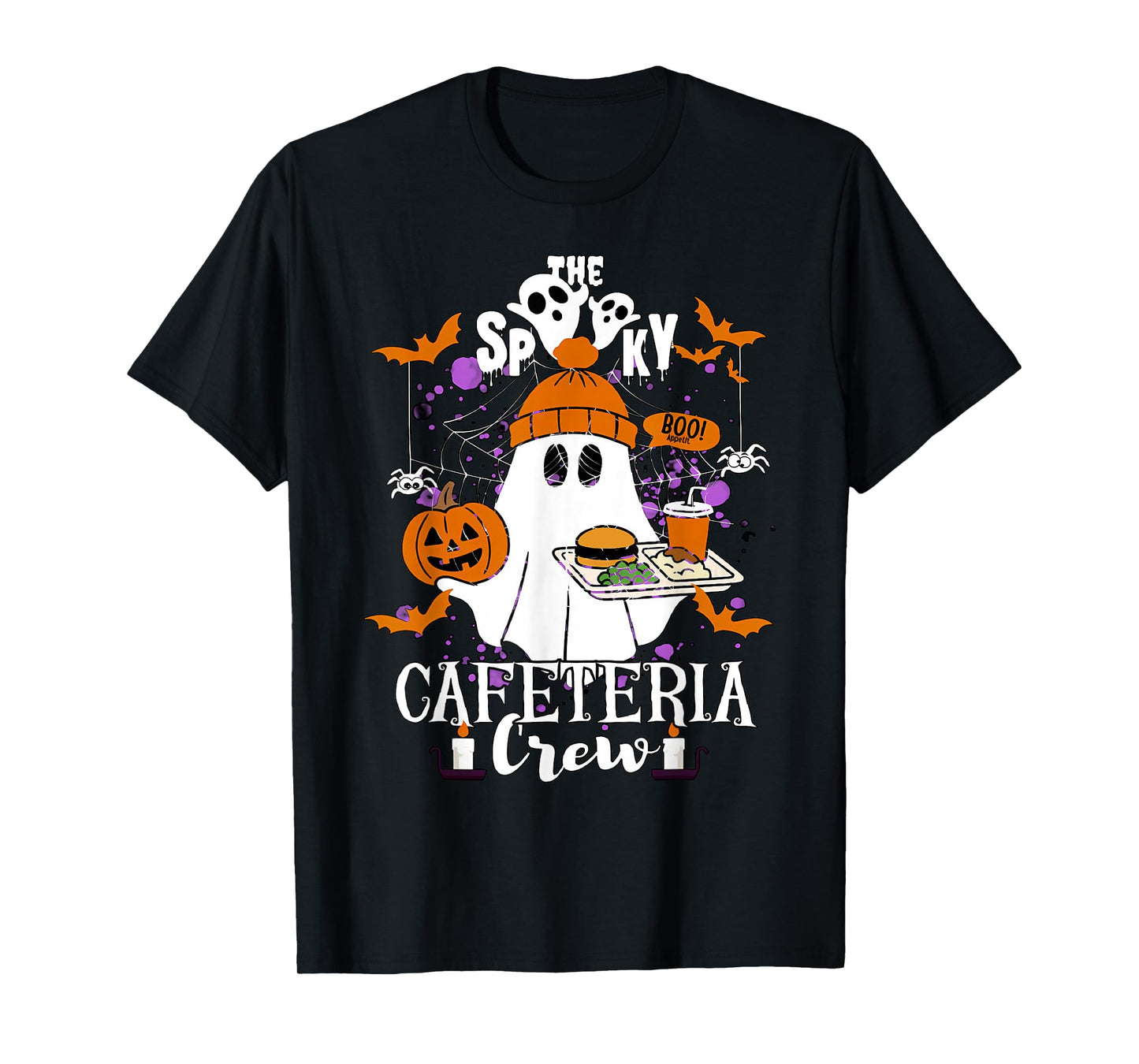 Spooky Cafeteria Crew Halloween Ghost Lunch Lady School Fall T-Shirt