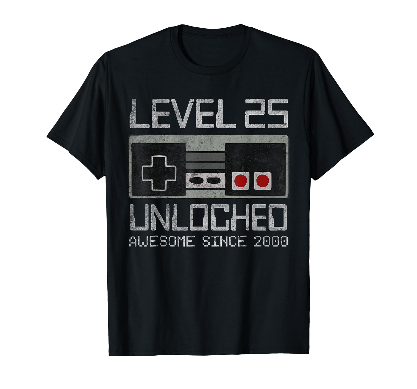 Level 25 Unlocked 25th Birthday 25 Year Old Video Gamer Boy T-Shirt