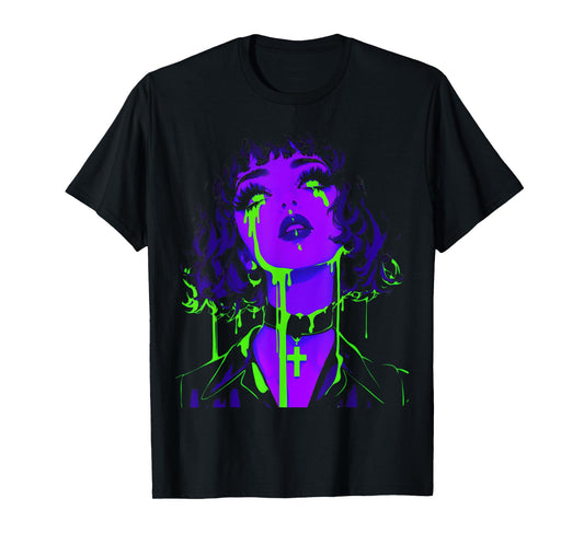 Cybergoth Cybercore Grunge Punk Goth Girl Alt Anime Manga T-Shirt