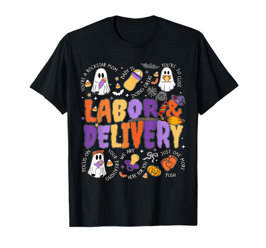 Cute Halloween Labor and Delivery Nurse, Halloween L&d Nurse T-Shirt