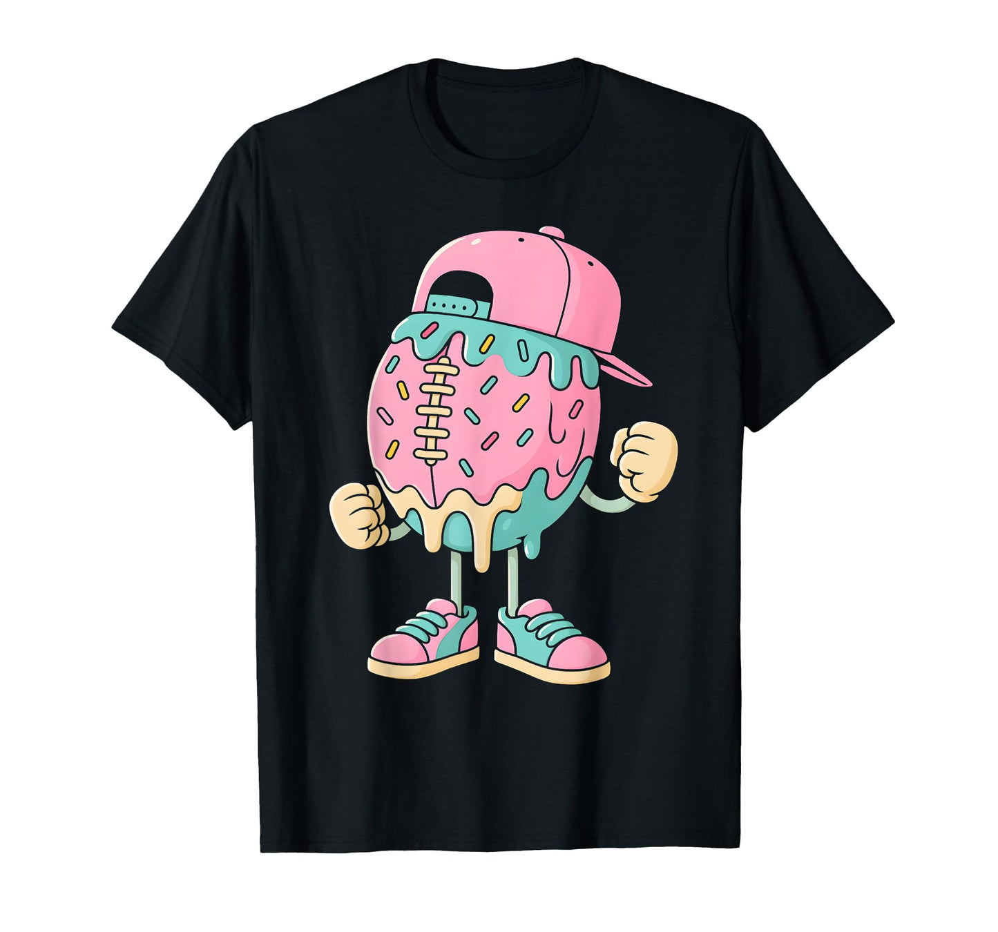 Football Drip Girls Ice Cream Drip Youth Sports Game Day T-Shirt