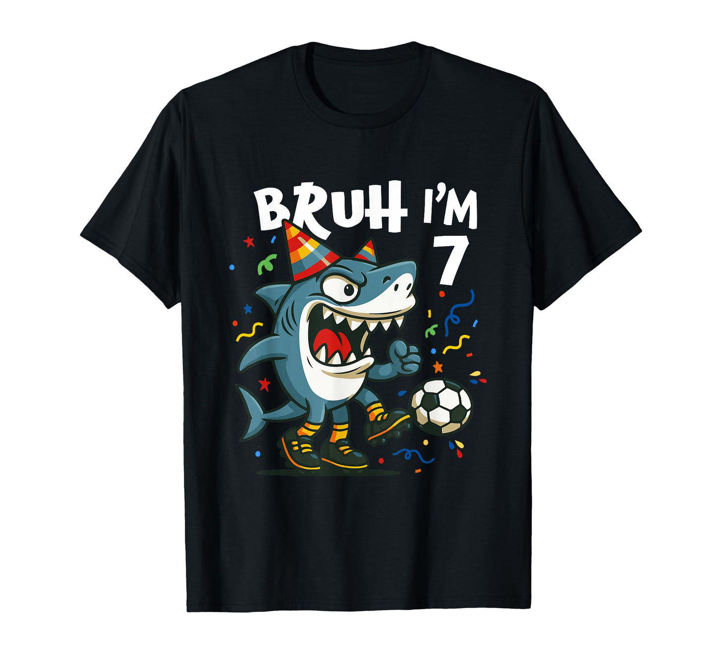 Tralalero Tralala Italian Brain Red Soccer 7th Birthday T-Shirt
