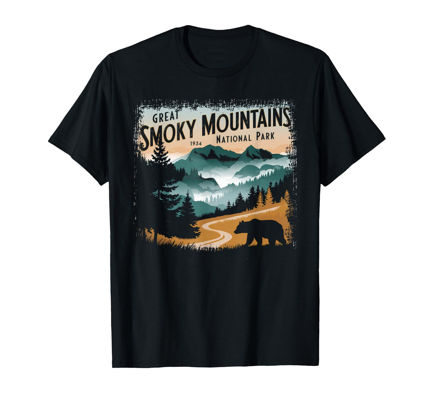 Great Smoky Mountains National Park Tshirt Men Women Bear T-Shirt