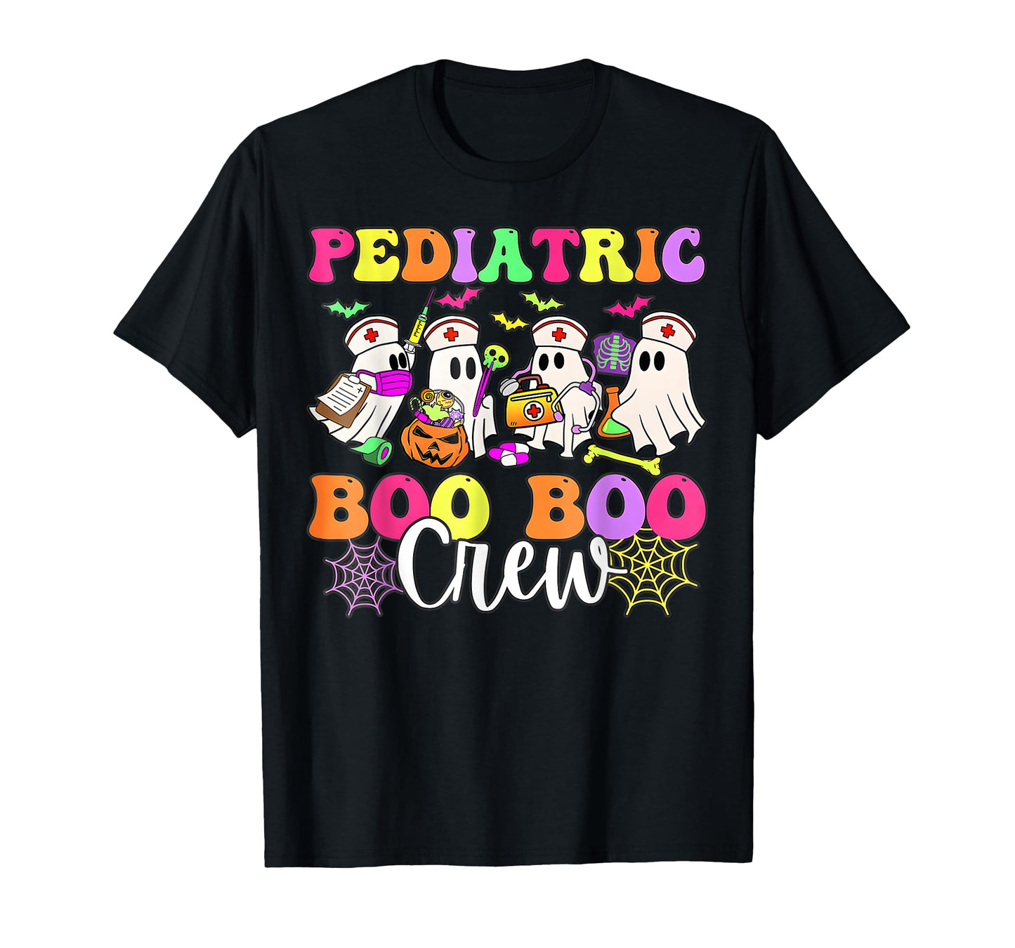 Ghost Nurse Halloween Pediatric Nurse Boo Boo Crew Men Women T-Shirt