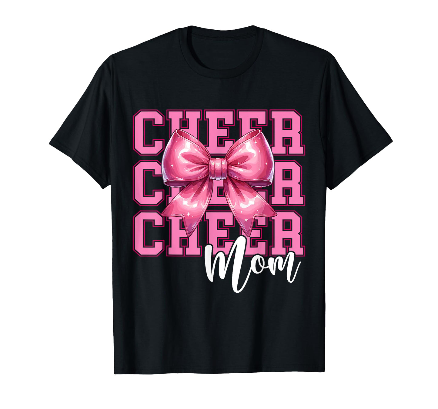 Cheer Mom Cheerleader Coquette Bow Mom Mother's Day T-Shirt