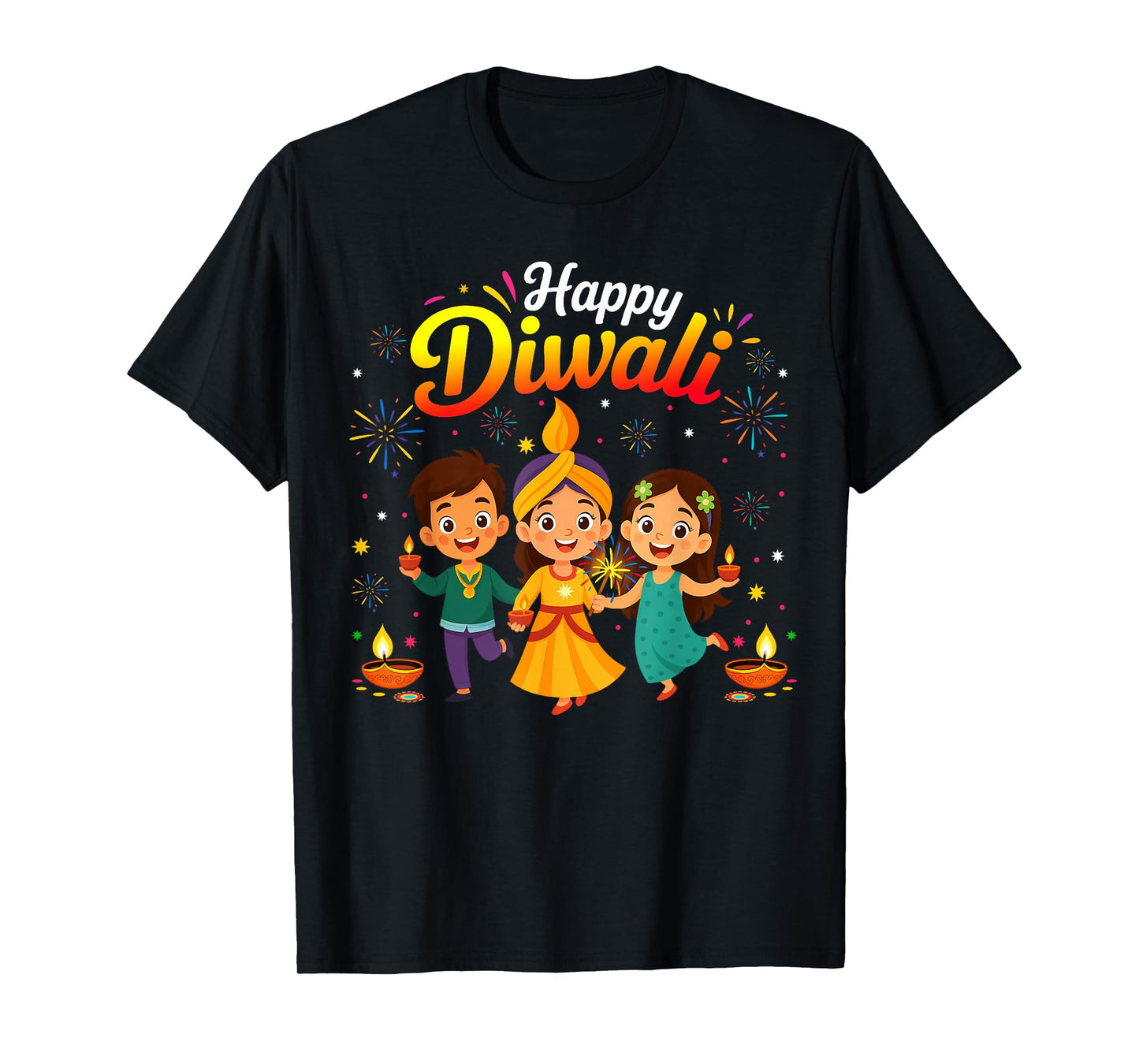 Happy Diwali Cute Kids Festival Lights Celebration Boys Girl T-Shirt