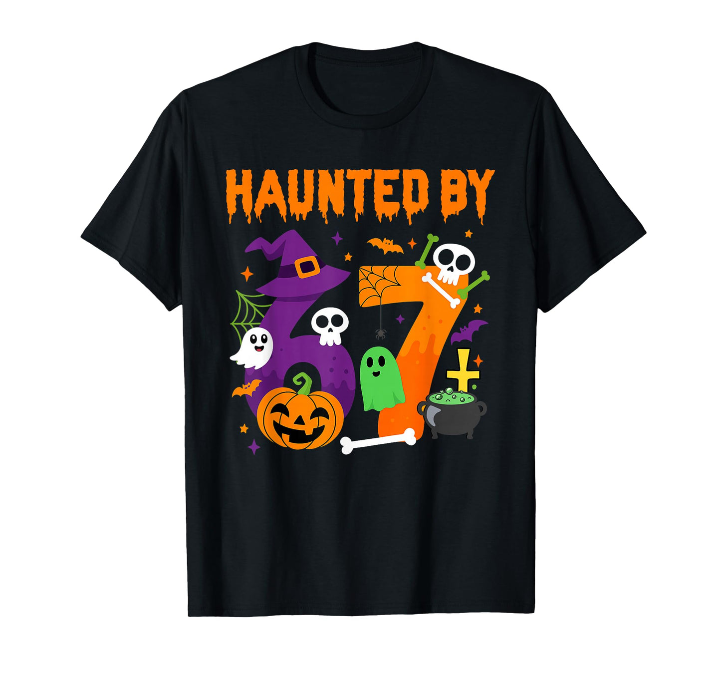 Haunted by 67 Funny Six Seven Meme 6 7 Halloween Costume T-Shirt